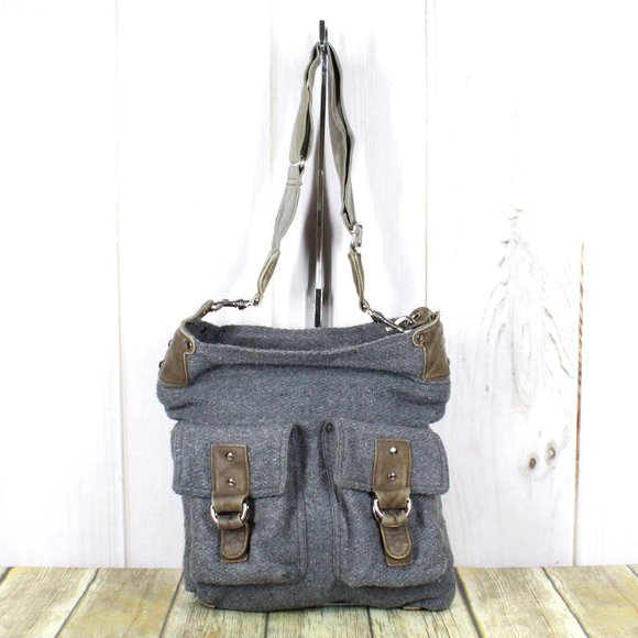 Mo & Co Handbags - MO & CO Double Pockets Crossbody Shoulder Bag